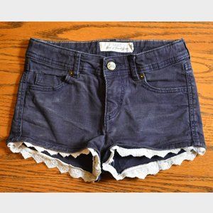 Navy Blue Shorts w/ white lace trim (H&M)